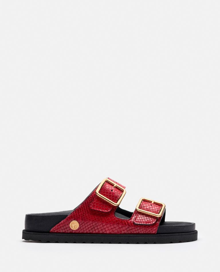 Shop Birkenstock 1774 Arizona Snake Leather 1774 In Red