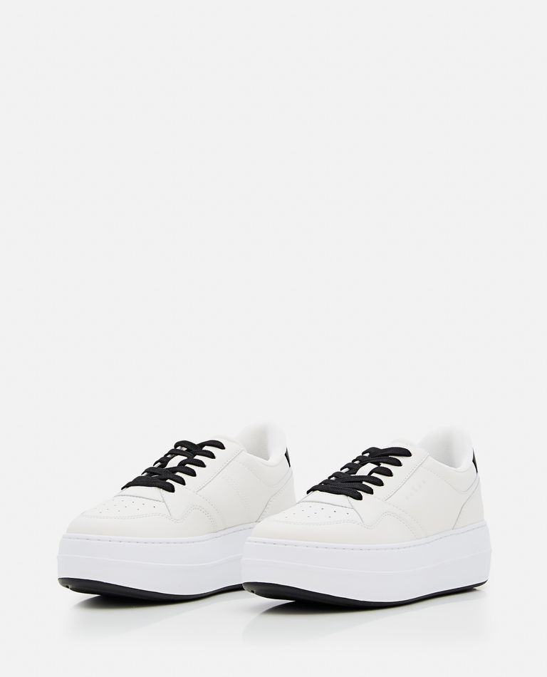 Hogan Leather Panelled Flatform Sneakers In White