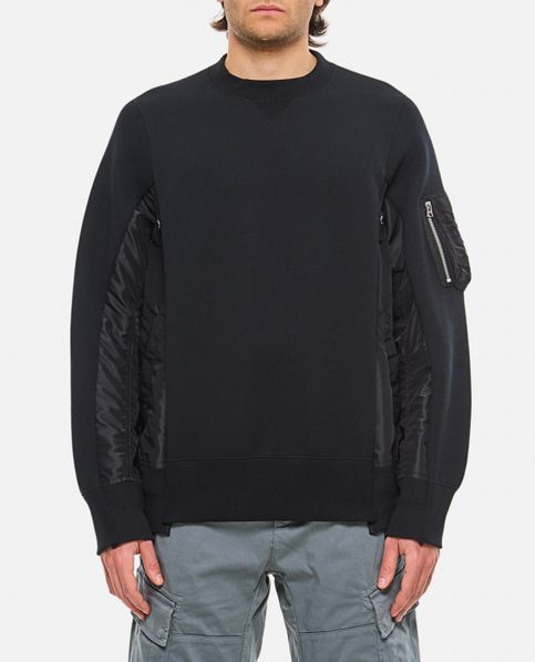 SPONGE SWEAT X NYLON TWILL PULLOVER for Men - Sacai | Biffi 