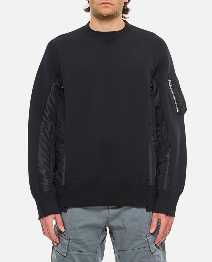 Sacai - SPONGE SWEAT X NYLON TWILL PULLOVER_1