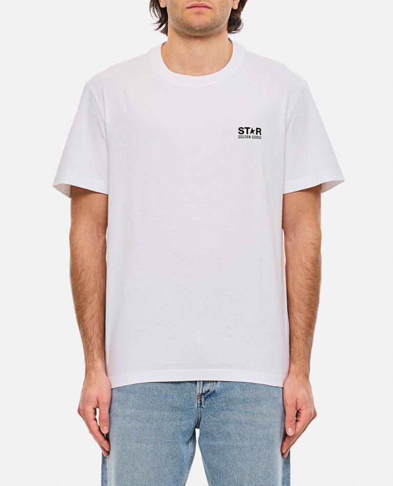 Golden Goose Logo Print Cotton T-shirt In White