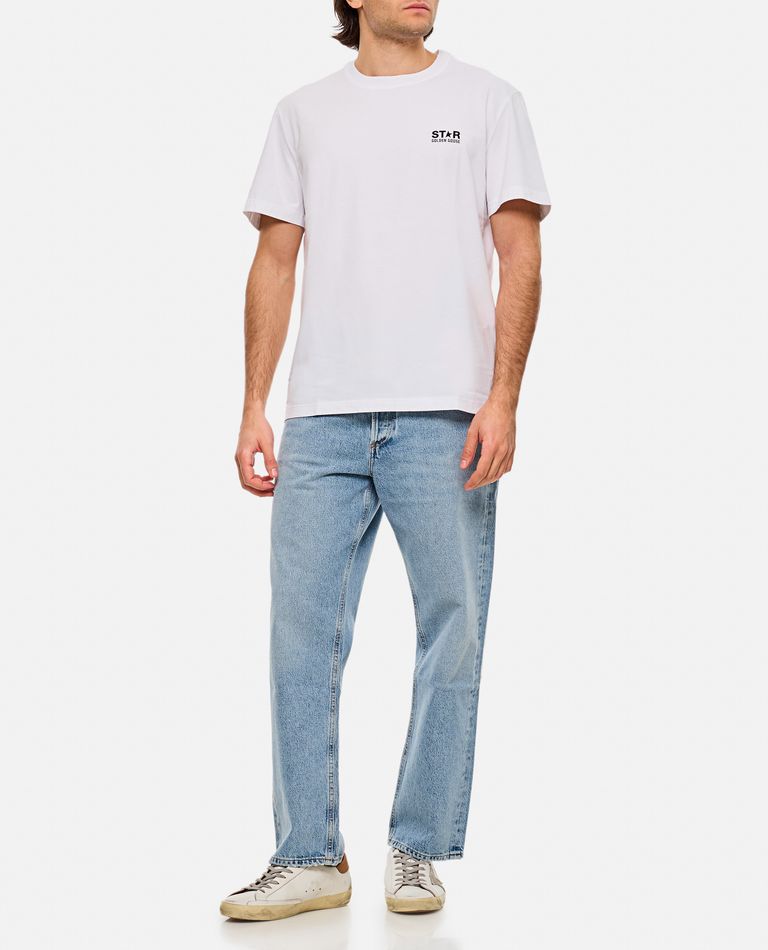 Golden Goose Logo Print Cotton T-shirt In White