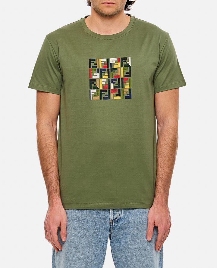 Fendi - COTTON T-SHIRT WITH TRIPLE FF EMBROIDERY_1