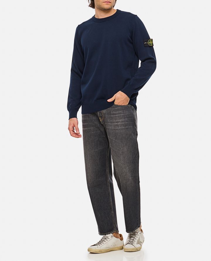 Stone Island - COTTON PULLOVER WITH LOGO BADGE_2