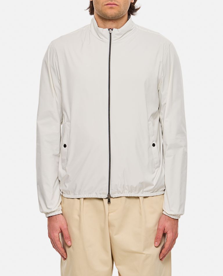 Herno Reversible Nylon And Cotton Jacket With Double Slider Zip Closure In White