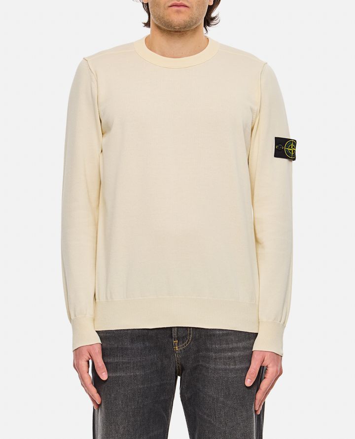 Stone Island - RIBBED CREWNECK SWEATER WITH STITCHING PATTERN_1