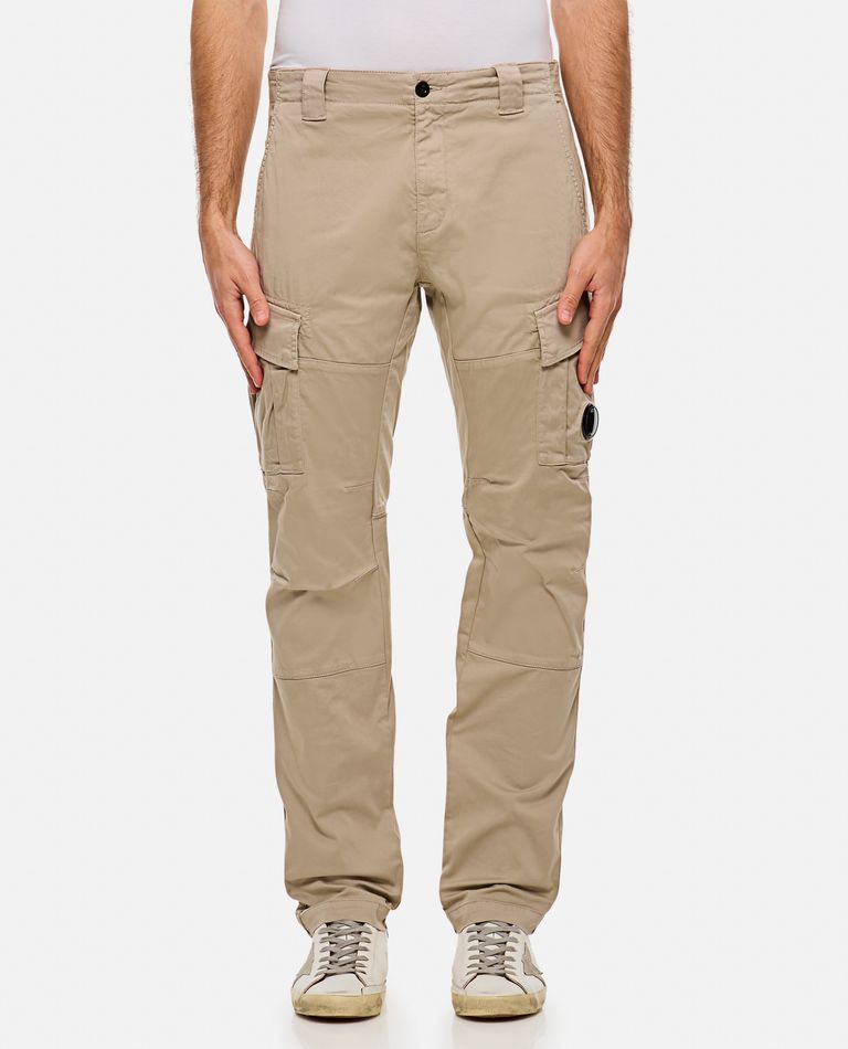 C.p. Company Sateen Stretch Cargo Lens Pants In Brown