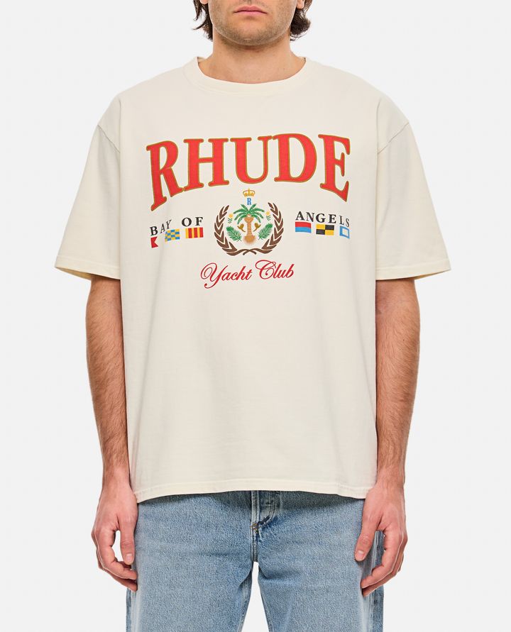 Rhude - WHITE BAY OF ANGELS YACHT T-SHIRT_1