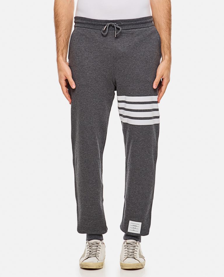 Thom Browne Straight Leg Trousers Drawstring Waist In Grey