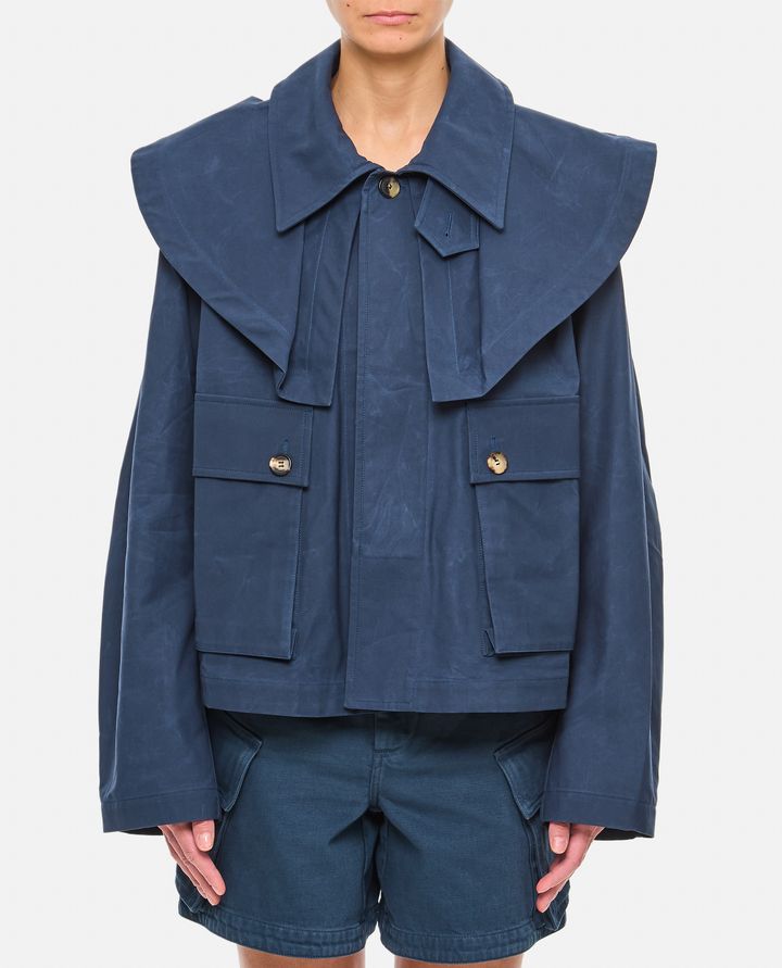 JW Anderson - OVERSIZED COLLAR CROPPED TRENCH JACKET_1