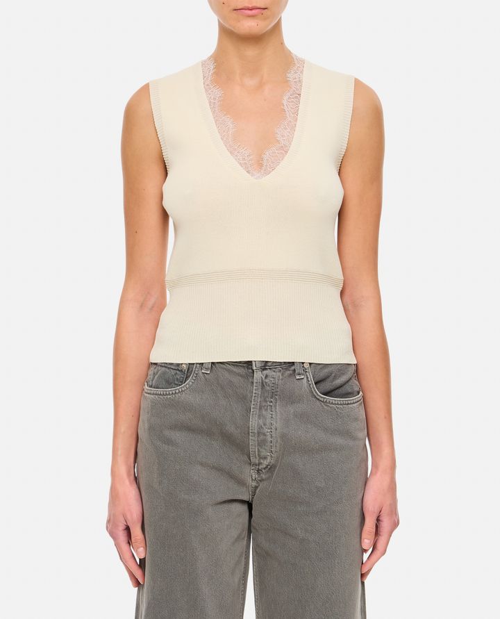 JW Anderson - LACE TRIM V NECK VEST_1