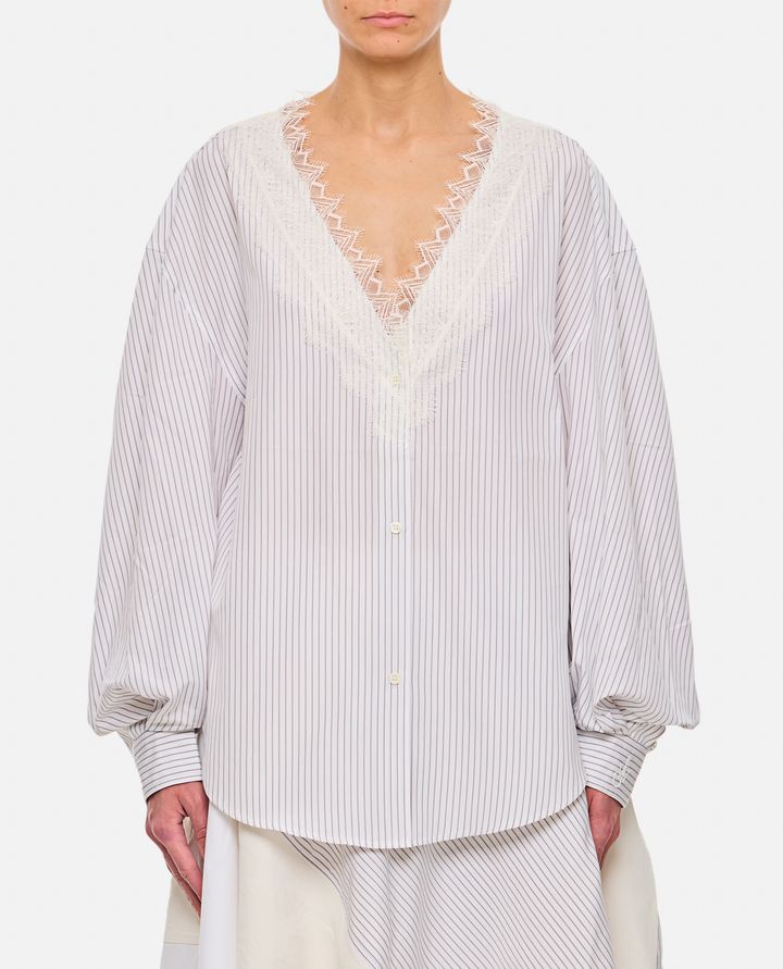 JW Anderson - LACE TRIM V NECK SHIRT_1