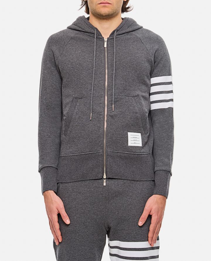 Thom Browne - CLASSIC FULL ZIP HOODIE IN CLASSIC LOOPBACK W/ ENGINEERED 4 BAR_1