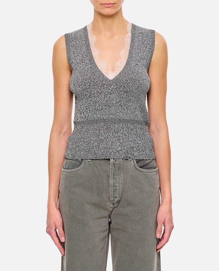 JW Anderson - LACE TRIM V NECK VEST_1