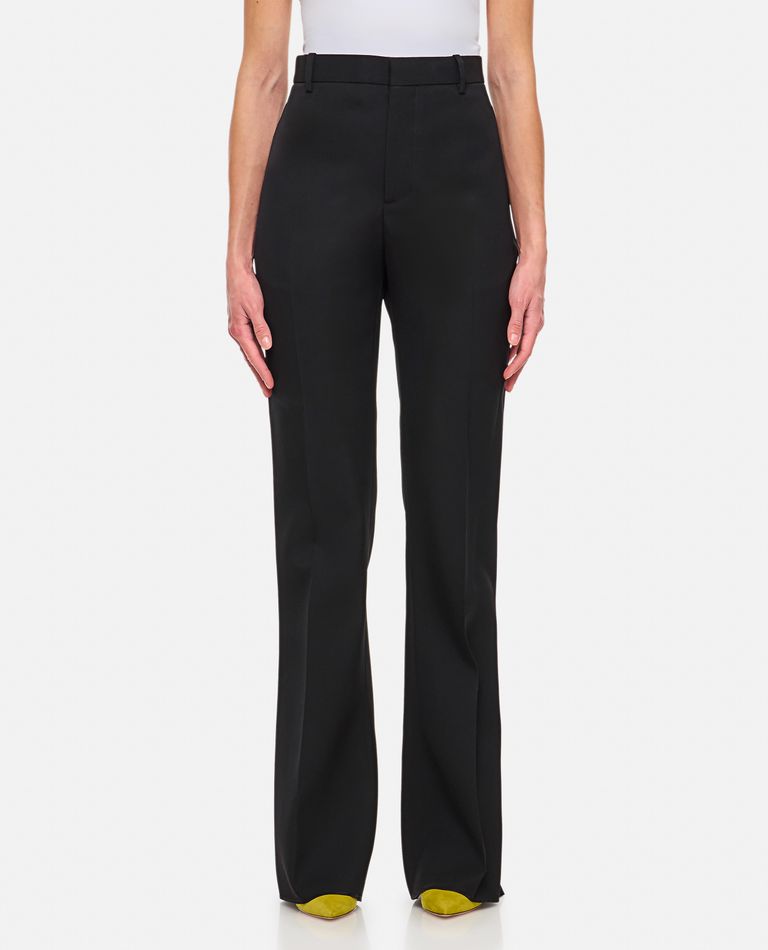Bottega Veneta Sartorial Wool Twill Flared Pants In Black