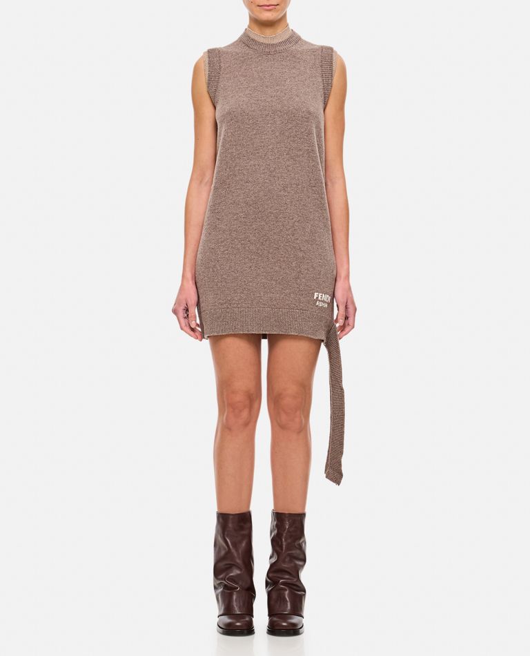 Shop Fendi Dress Noble Peaking In Brown