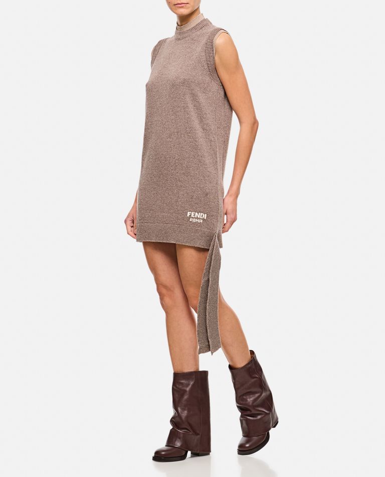 Shop Fendi Dress Noble Peaking In Brown