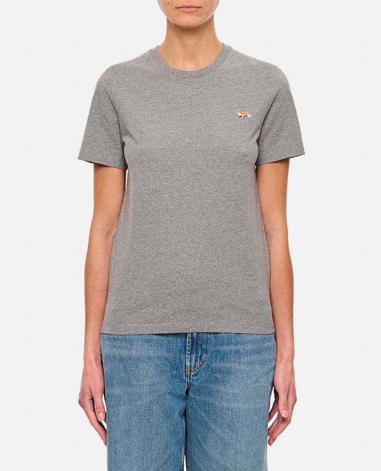 Shop Maison Kitsuné Baby Fox Patch Regular Tee-shirt In Grey