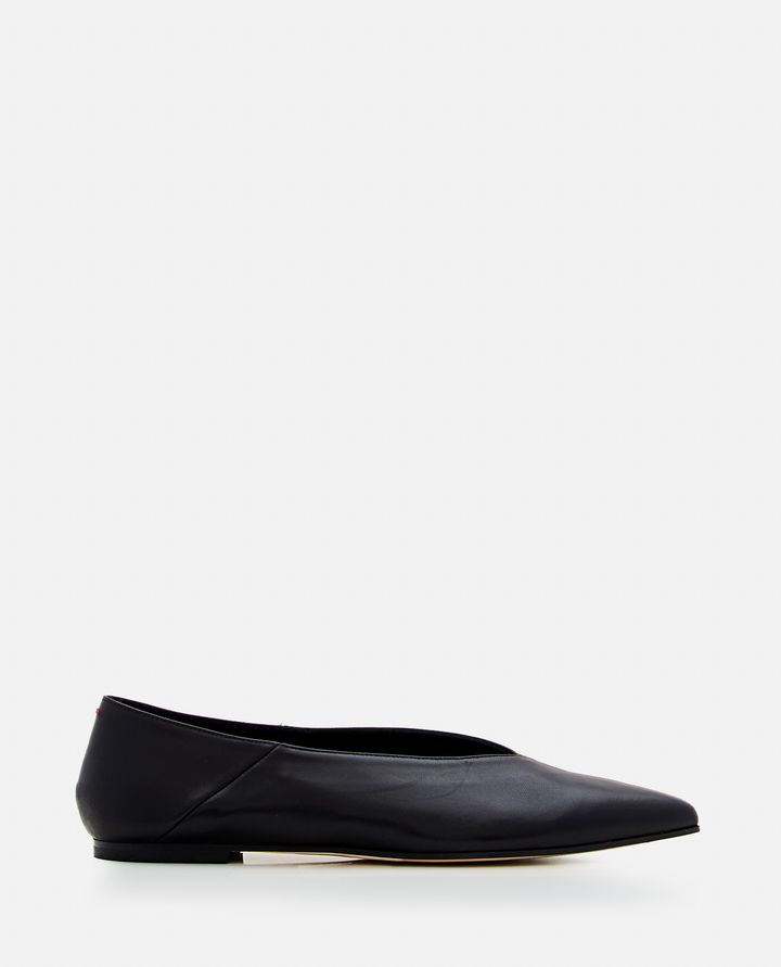 Aeyde - WOMEN'S BLACK MOA LEATHER BALLERINA FLATS - AEYDE_2