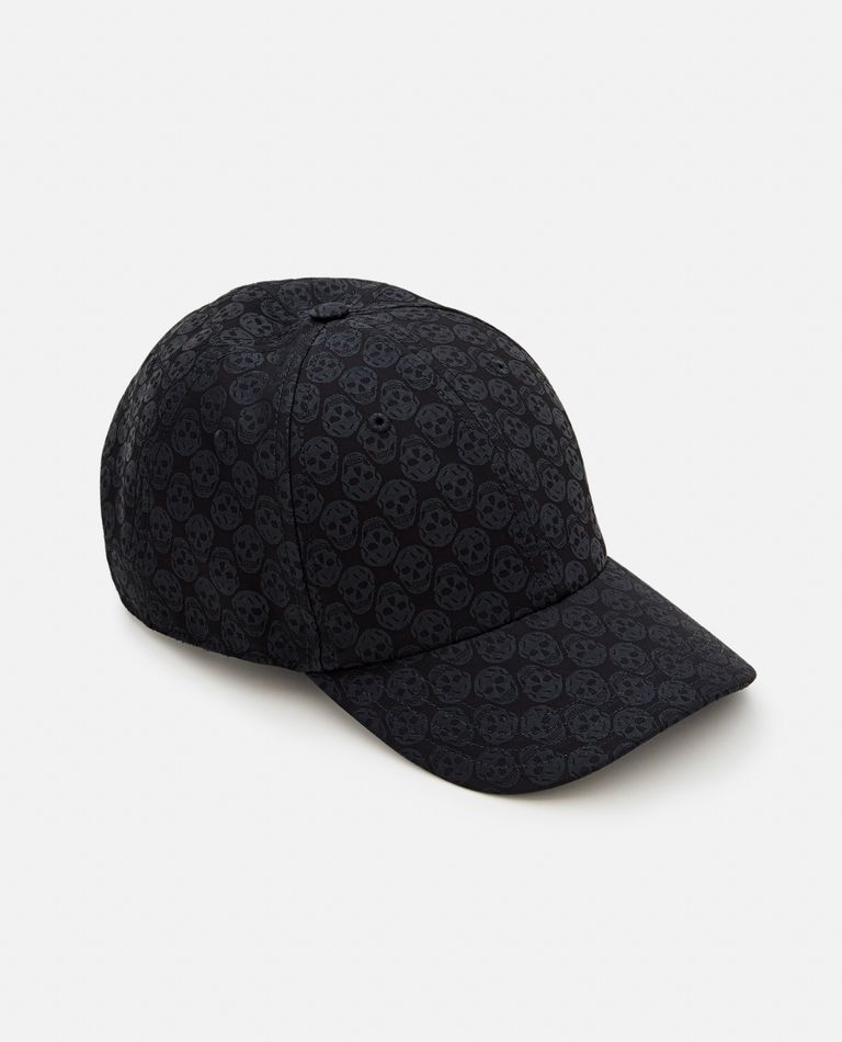 Alexander Mcqueen Black Skull Repeat Baseball Cap In Black