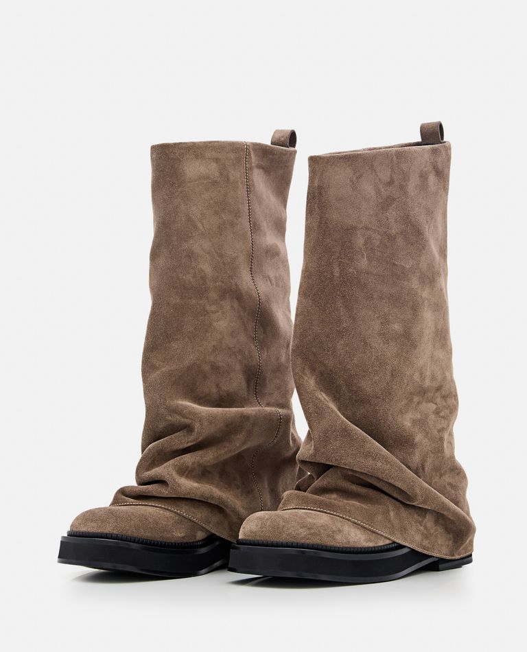 Attico Robin Combat Boots And Ankle Boots In Grey