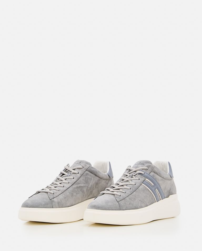 Hogan H Slash Laced Sneakers In Gray