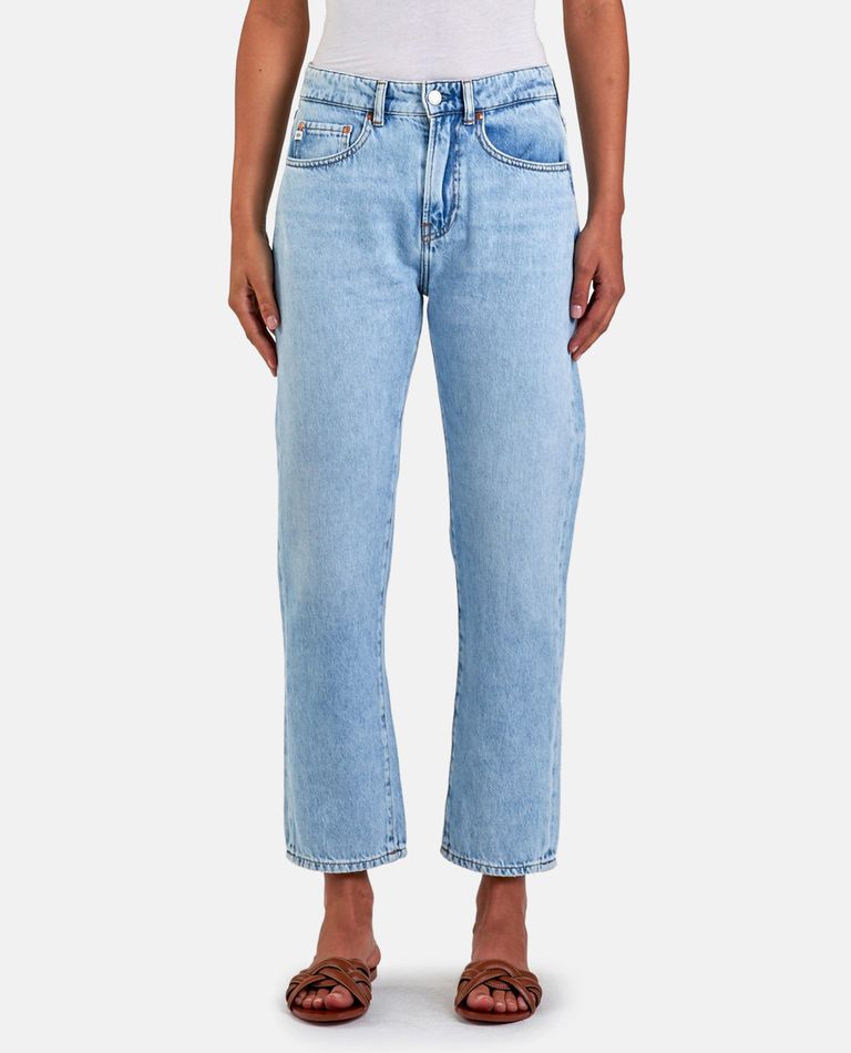 Shop Ag Mid Rise Slim Denim In Sky Blue