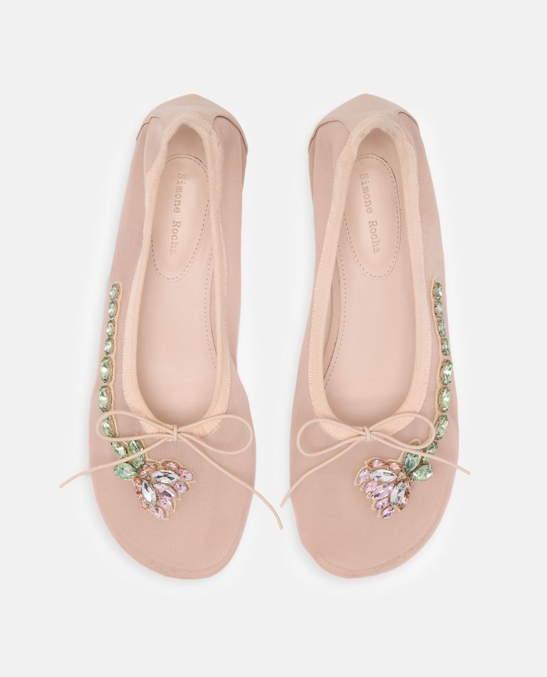 Simone Rocha Mesh Ballerina Heel In Beige