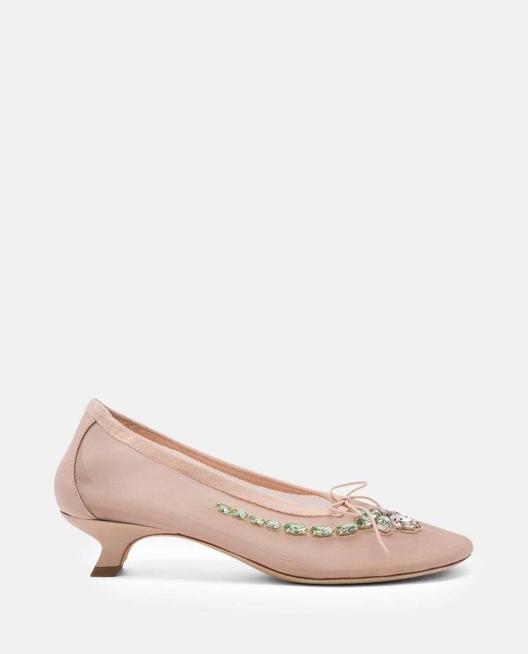 Simone Rocha Mesh Ballerina Heel In Beige