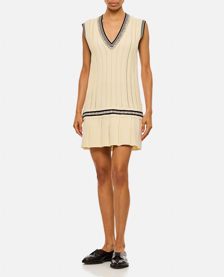 Golden Goose Organic Cotton Dress With Crystals Embellishment In White
