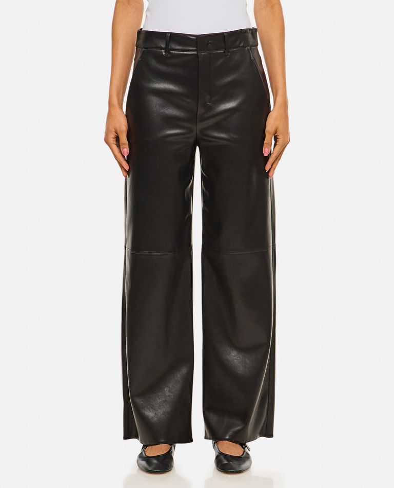 S Max Mara Wide Faux Leather Trousers In Black