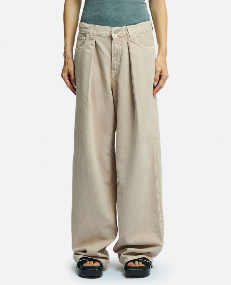 Shop Haikure Candy Twill Wide Pants In Beige