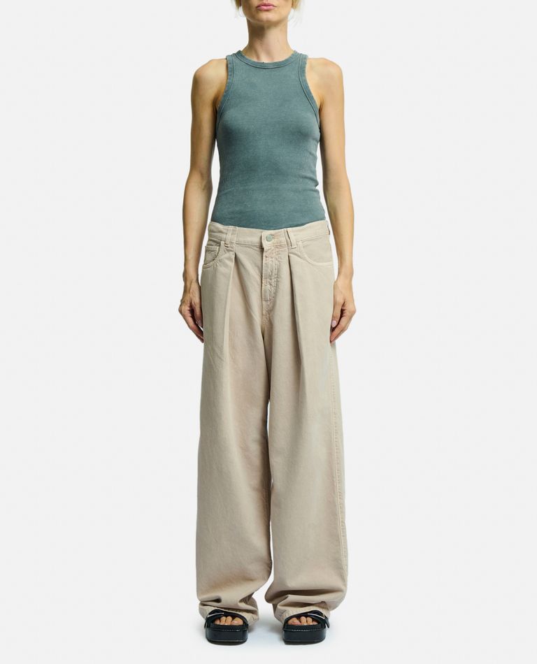 Shop Haikure Candy Twill Wide Pants In Beige