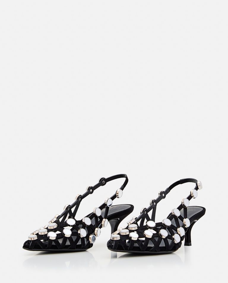 Shop Attico Grid Slingback 50 Mm In Black