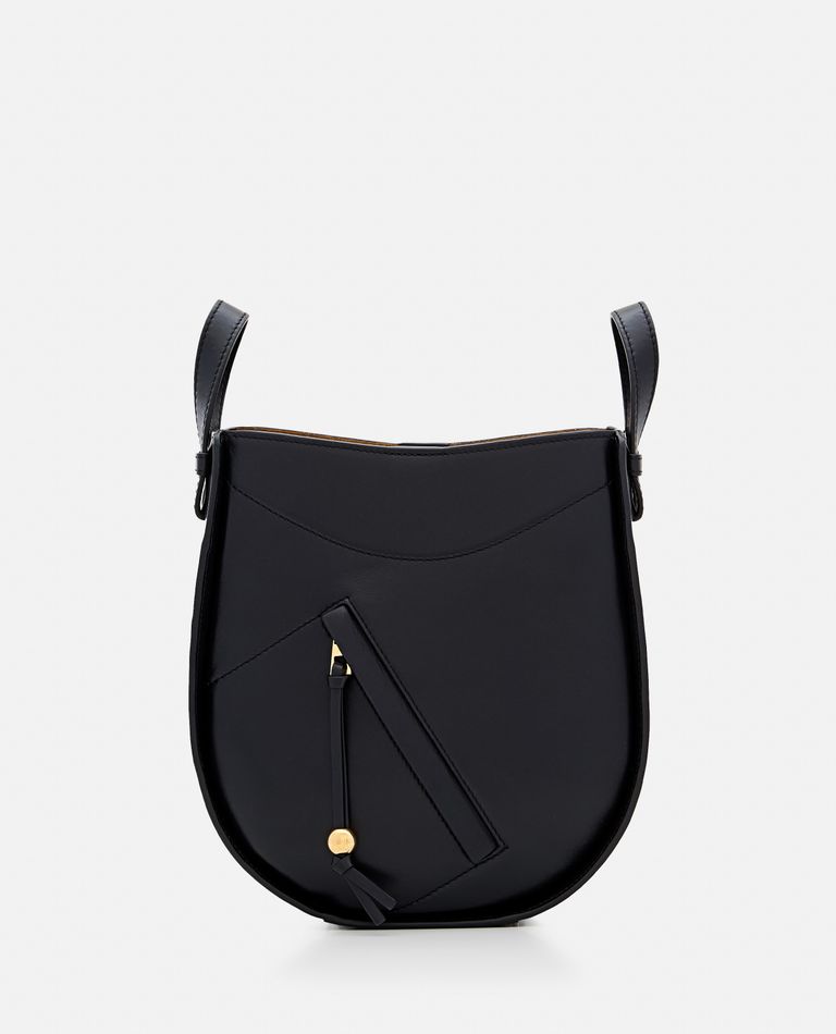 Loewe Hammock Drawstring Small Leather Shoulder Bag In Black