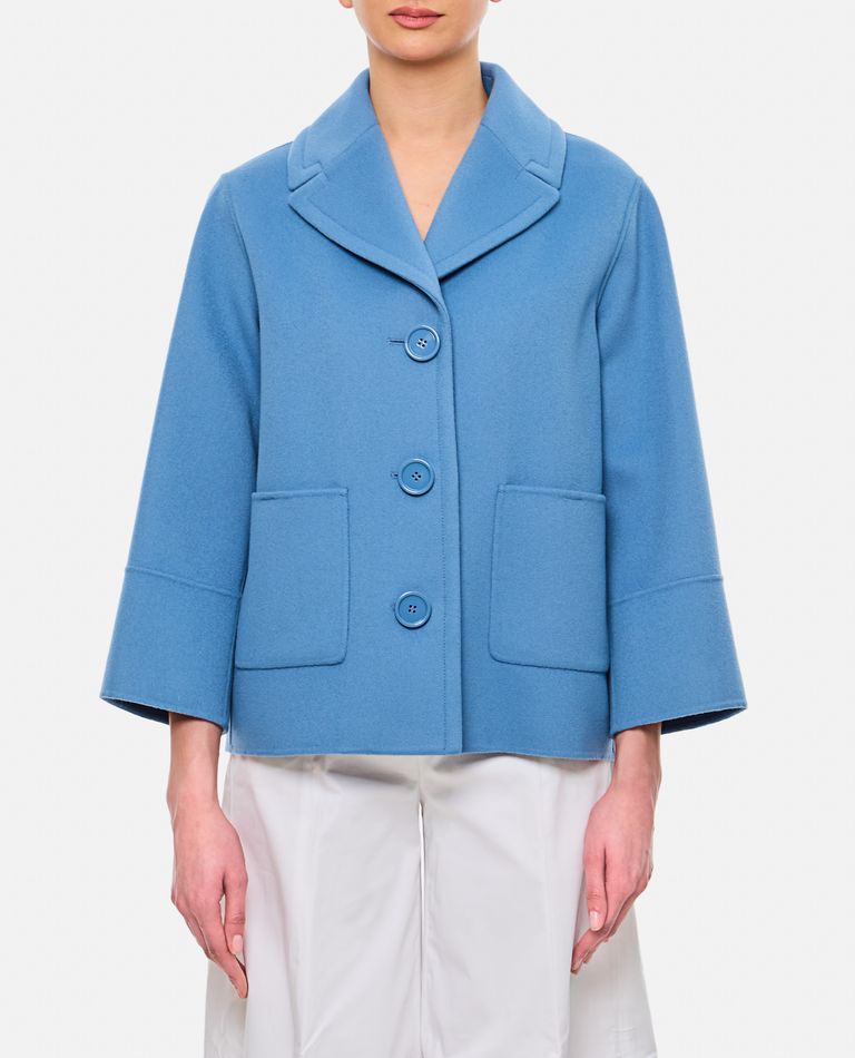 Shop 's Max Mara Windsor Double Breasted Short Coat In Sky Blue