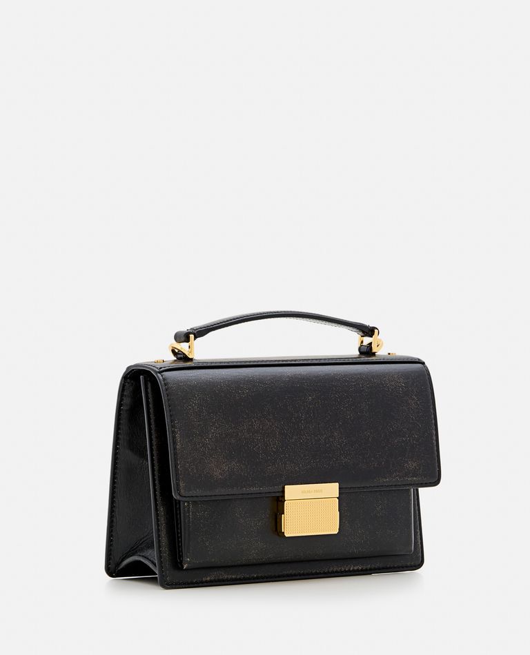 Golden Goose Venezia Bag Palmellato Leather Body Gold Metal Details Bags In Black