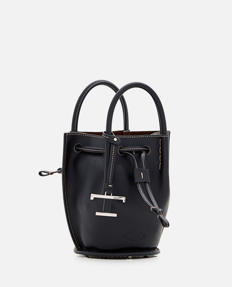 Tod's Leather Mini Bucket Bag In Black