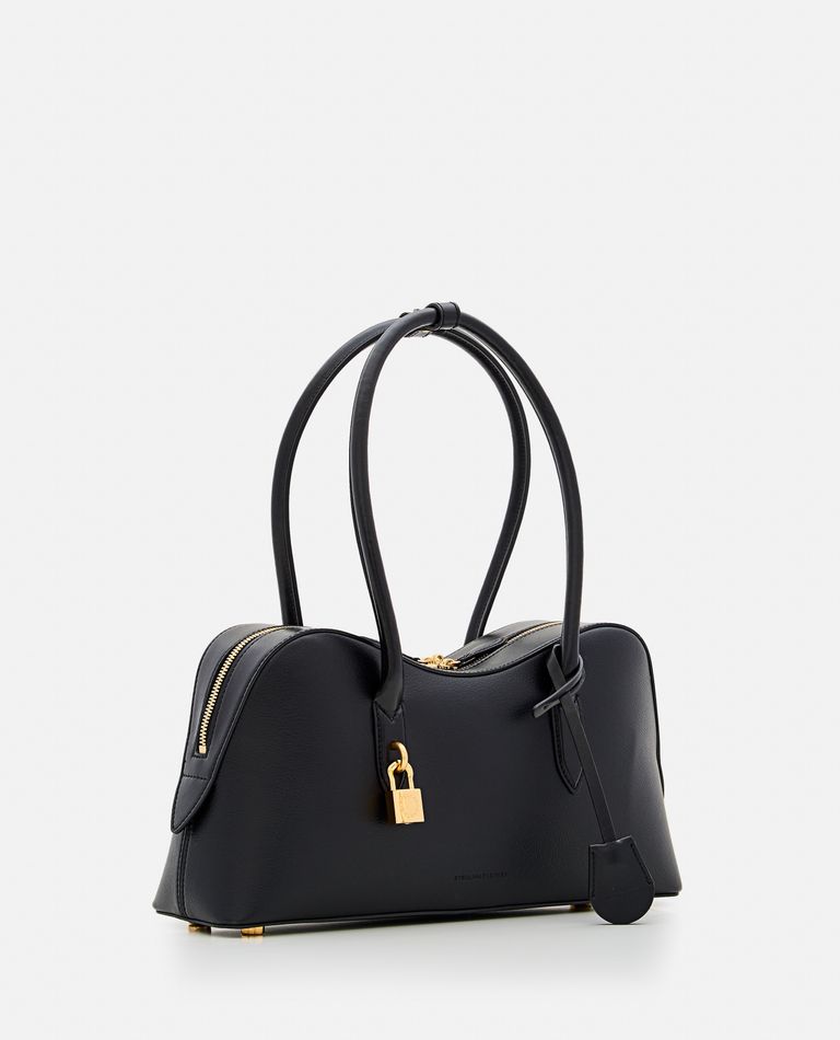 Stella Mccartney Structured Shape Shoulder Bag With Gold-tone Hardware In Black