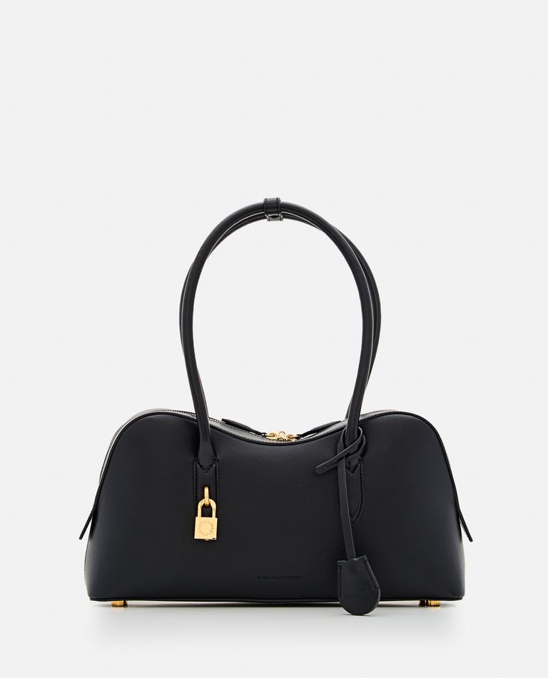 Stella Mccartney Structured Shape Shoulder Bag With Gold-tone Hardware In Black