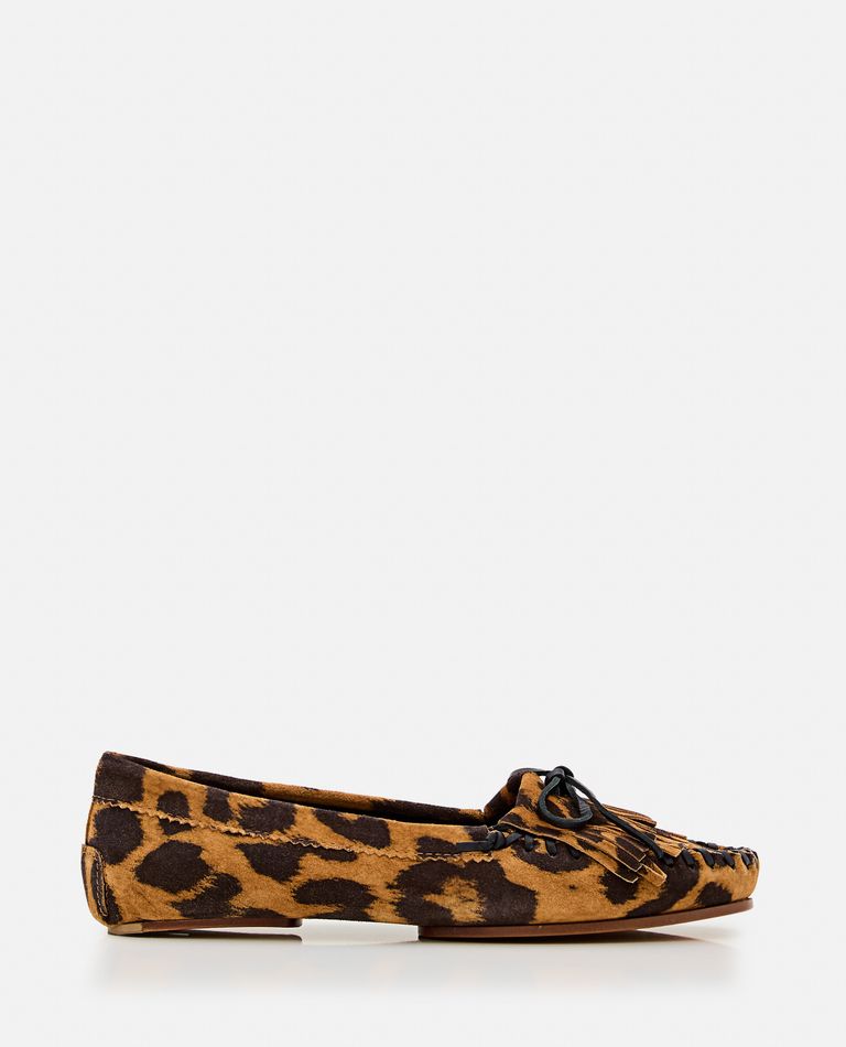 Paris Texas Leopard Print Suede Loafers In Multicolor