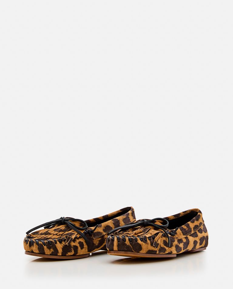 Paris Texas Leopard Print Suede Loafers In Multicolor