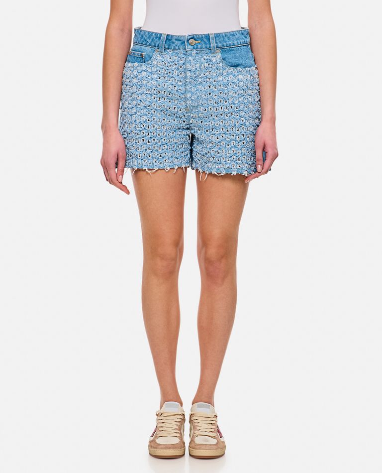 Stella Mccartney Belt-loop Denim Shorts In Sky Blue