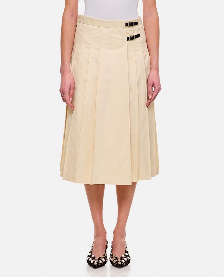 Durazzi Milano Pleated Midi Skirt In White