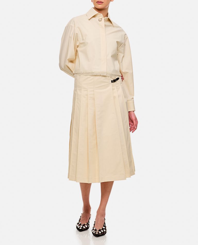 Durazzi Milano Pleated Midi Skirt In White