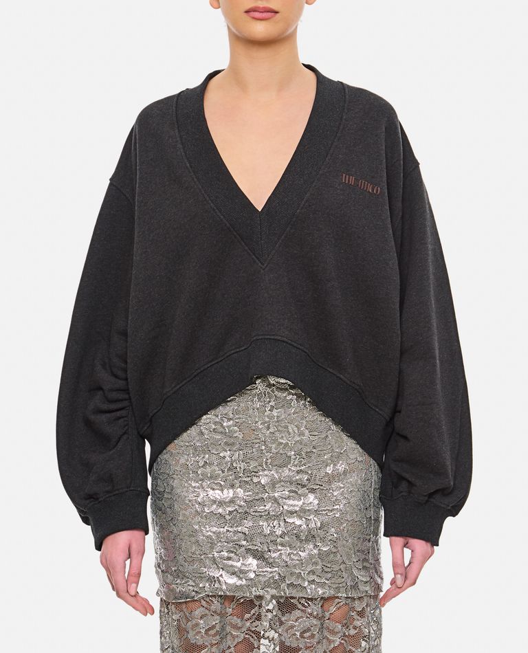 Attico Black Fade And Brown Sweatshirt In Brown