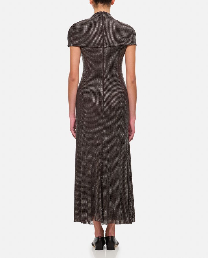 Self-Portrait - SLATE RHINESTONE MESH CUT OUT MIDI DRESS_3