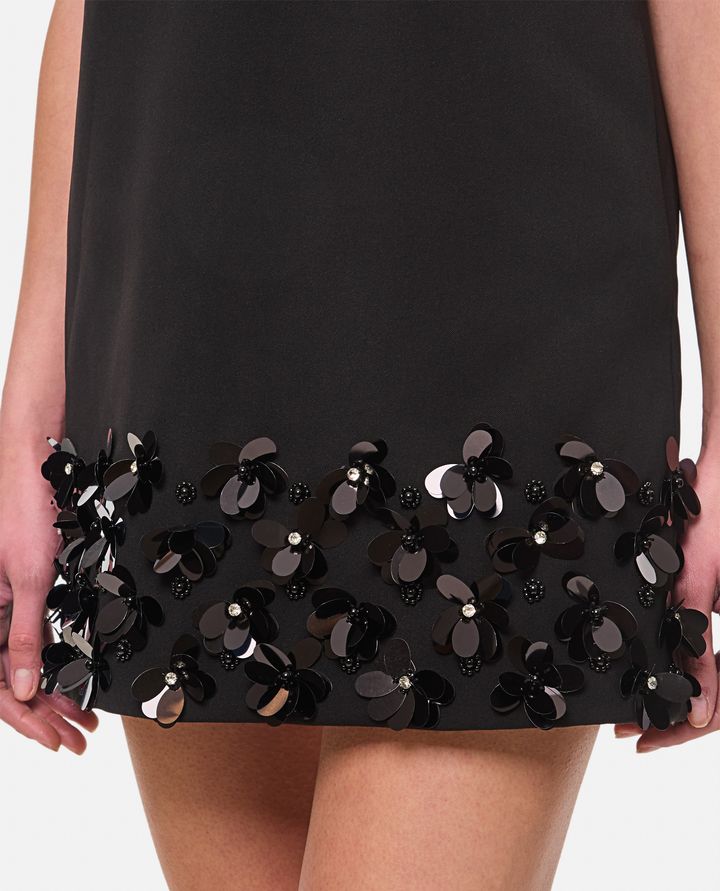Self-Portrait - CREPE 3D SEQUIN MINI DRESS_4