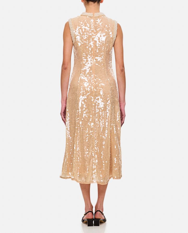 Self-Portrait - SEQUIN PEARL TRIM MIDI DRESS_3