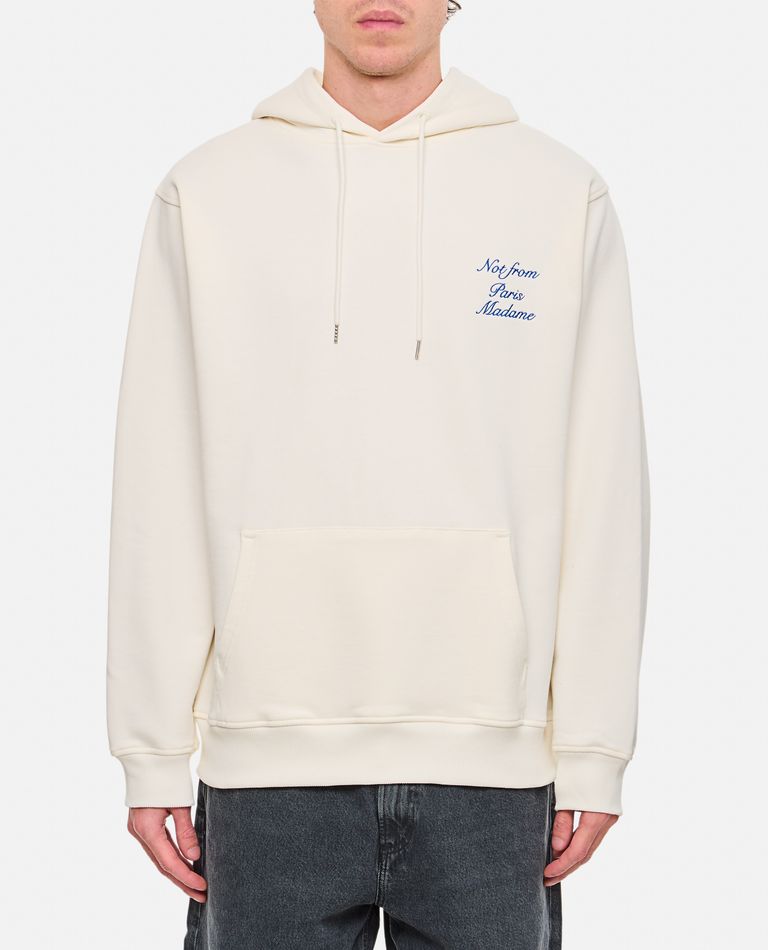 Drã´le De Monsieur Cursive Slogan Hoodie In White